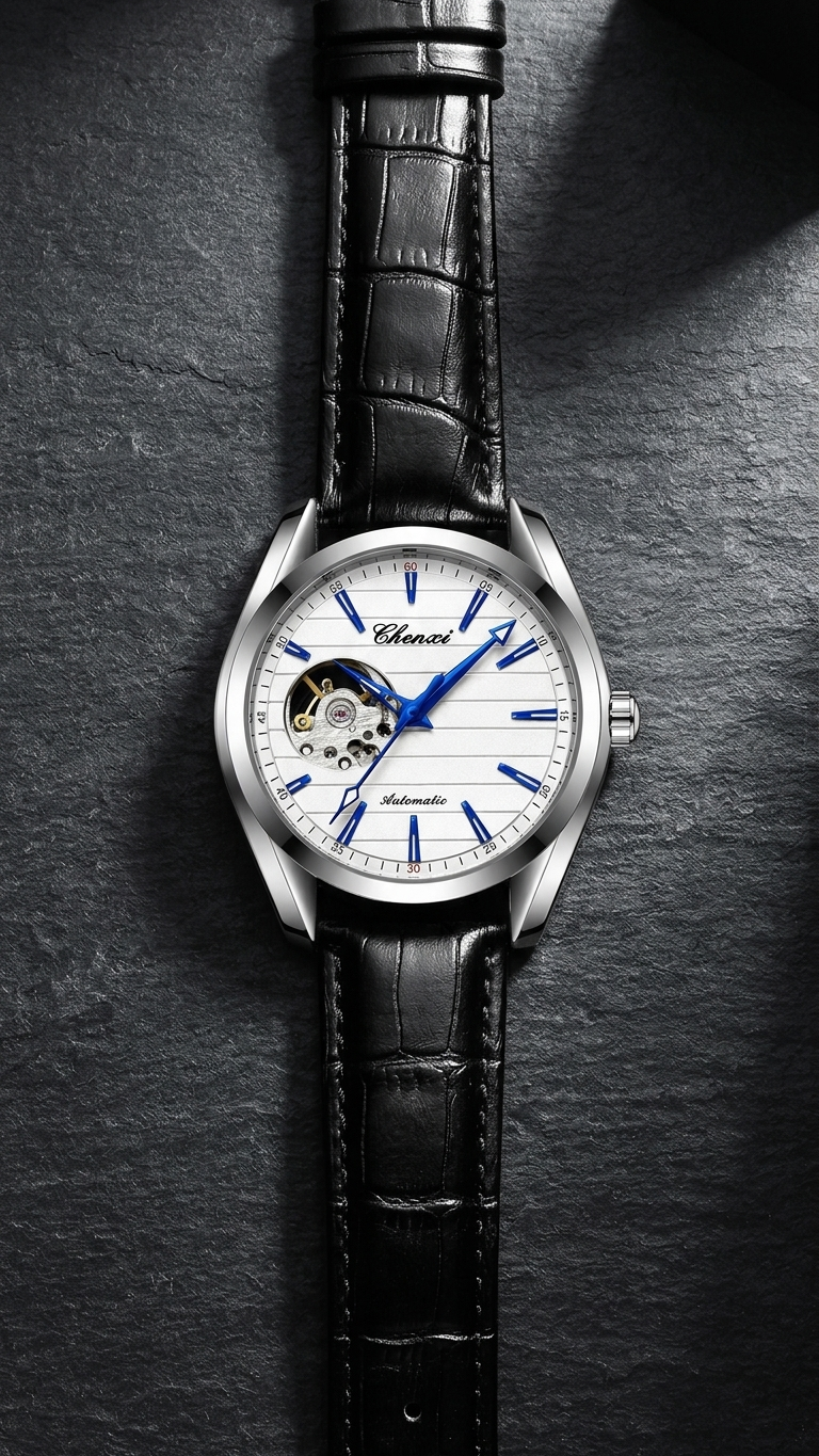 Chenxi Open-Heart Automatic — Silver Blue